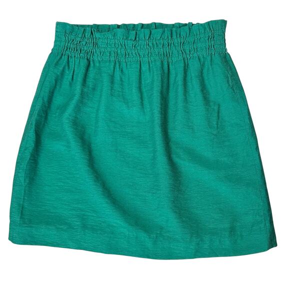 2/$30 J. Crew Crinkle City Mini Skirt Green Pull On Size 00 - Picture 2 of 8